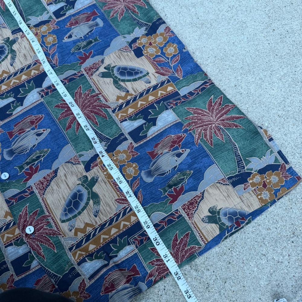 Tori Richard | Hawaiian Shirt Vintage Vibe Sea Turtle Fish Multicolor Mens 2XL - Picture 5 of 13